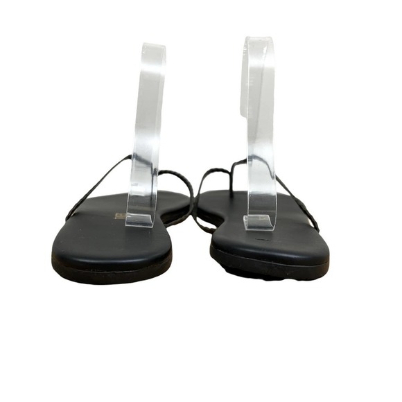 Tkees Sandal Flip Flops Studio Scalloped Leather Trim Cushioned Black Women 11 - Picture 5 of 10